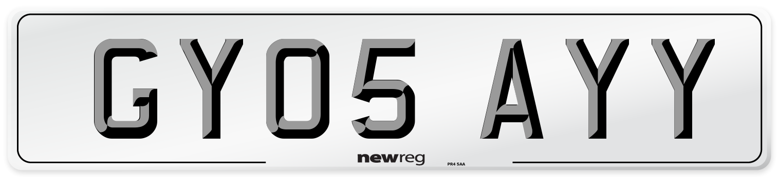GY05 AYY Number Plate from New Reg